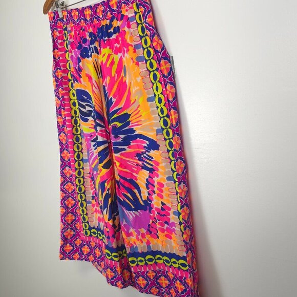 Lilly Pulitzer Lisbeth Wide Leg Crop Pants in Multi Summer Sunset Small - Picture 7 of 11